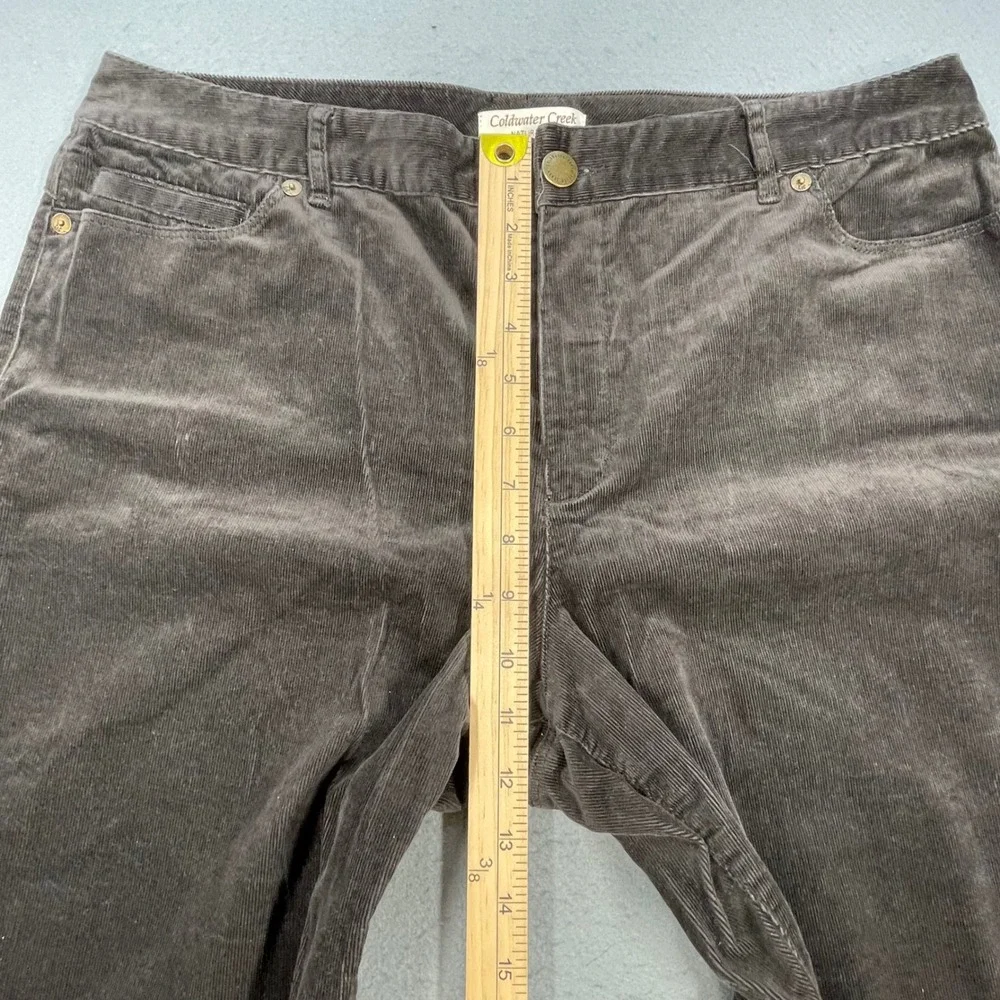 Coldwater Creek Gray Natural Fit Corduroy Straight Leg Pants Womens 14